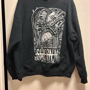 Black Graphic Crewneck Sweater